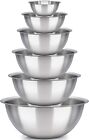 Stainless Steel Mixing Bowls Set of 6 for Cooking & Serving