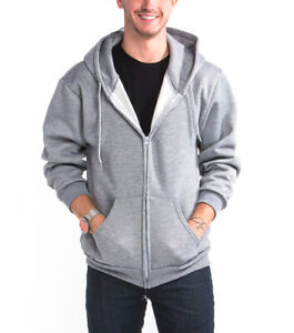 Men's Heavyweight Zip Up Hoodie Jacket Cotton Full Zipper Hooded Sweatshirt Warm