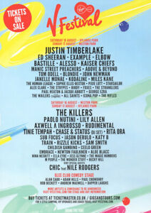 V Festival 2014 - Justin Timberlake - The Killers - Full Size Magazine Advert