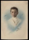 New ListingHAND COLORED Portrait - Young Boy signed  Shields Studio K C  7-1/2 x 11 inch