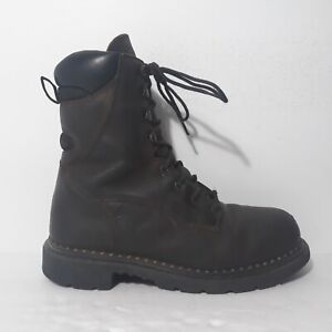 Men's Red Wing Work Boots Dynaforce 1411 Size 9 Steel Toe Brown WP Thinsulate