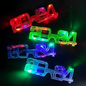 2024 New Years Glasses Light up  Eve Party Favors Graduation Supplies Bulk of 12