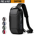 Men's Sling Backpack Oxford cloth Waterproof&Anti-theft Crossbody Bag USB Port