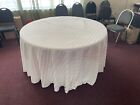 Tablecloth Round 120” Ivory Tuxedo Striped  Banquet Table