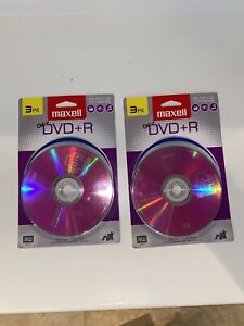 2x 3 Pack DVD+R Maxell 120Min RW Color Discs New Sealed