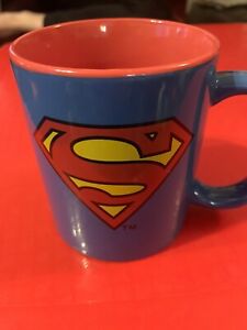 SUPERMAN Coffee Mug Cup Blue and Red Ceramic LOGO DC COMICS 11 Oz.