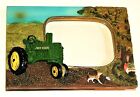 John Deere Farm Equipment Tractor Resin Picture Frame New NOS 1990s Painted