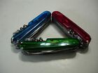 VICTORINOX lot of 3 Emerald Ruby and Sapphire HUNTSMAN PLUS's SWISS ARMY KNIVES