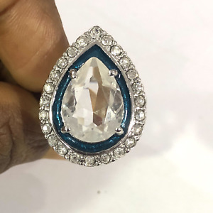 QVC KJL Pear Shape & Enamel Ring Pre-owned Jewelry