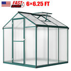 6×6.25FT New Polycarbonate Greenhouses Kits Walk-in Green House Outdoor Portable