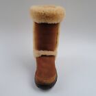 UGG 5218 Women Sunburst Tall Chestnut Water-Resistant Suede Fur Boots Size US 8