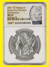 2021 MORGAN CC $1 Silver Dollar Carson City NGC MS70 Early Releases