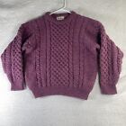 Vintage LL Bean Sweater Womens Medium Fisherman Wool Cable Knit Chunky Ireland