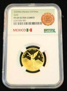 2020 MEXICO 1/4 ONZA GOLD LIBERTAD NGC PF 69 ULTRA CAMEO KEY ONLY 250 MINTED