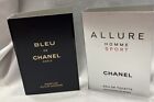 2 Pc Chanel Sample Lot /Bleu de Chanel Parfum/EDP/Allure Homme Sport EDT Cologne