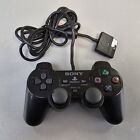 Sony PlayStation 2 DualShock PS2 Controller Black Official OEM SCPH-10010 Used