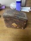 Italian Embossed Leather Playing Cards Deck Holder Box 2 Decks Case VINTAGE Card