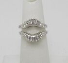 2Ct Baguette Lab Created Diamond Enhancer Guard Wrap Ring 14K White Gold Plated