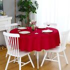 FOLINS&HOME Red Round Tablecloth 48 Inch Waterproof Heavy Duty Wrinkle Free P...