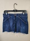 Levis Skirt Mini Jeans Denim Woman Size 28 Cut-off pockets belt Loops