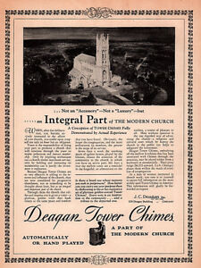 1930 AD DEAGAN TOWER CHIMES CHURCH TOWN ART
