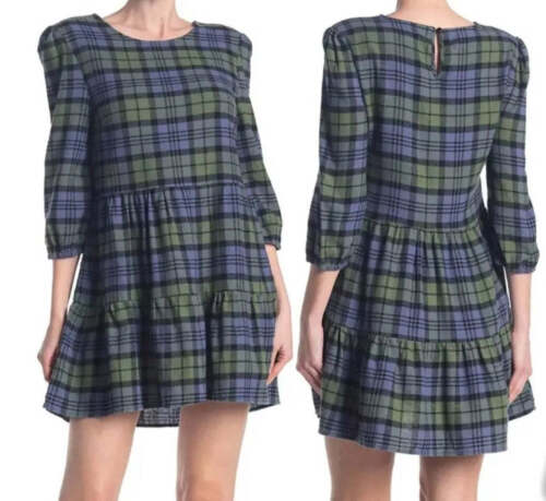 Abound Above the Knee Plaid Baby Doll Dress Size Large New With Tags. XL