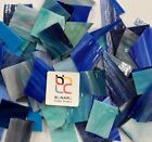 Stained Glass Scrap Pieces Sheets, Glass Mosaic Tiles (Blue Tone) 1.5LB