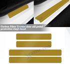 Front Rear Door Edge Guard Protective Vinyl Wrap Sticker Gold Carbon Fiber Look