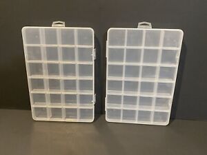 2 Pack 24 Grids Clear Plastic Organizer Box Container Craft Storage