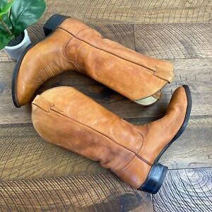 LARRY MAHAN 10 vintage buttery soft leather cowboy western tall boot