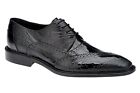 NEW Mens Exotic Dress Shoes Belvedere Lace Up Genuine Ostrich Eel Nino Black USA
