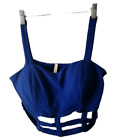Bozzolo Royal Blue Cage Crop Tank with Padded Bra