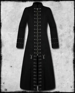 Goth Punk Pinhead Vampire Jacket Trench Coat Black Gothic Cosplay Trench Coat
