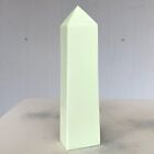 378g Natural magnesite Quartz crystal obelisk wand Point Reiki Healing P952