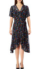 Calvin Klein Women's Flutter Sleeve Dress, Regatta Multi, size 6 vestido mujer
