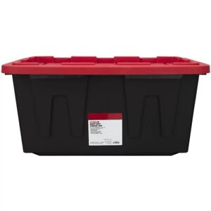 27 Gallon Snap Lid Plastic Storage Tote Box, Stackable Storage Bin Container