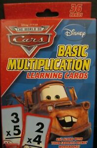 DISNEY THE WORLD OF CARS BASIC MULTIPLICATION LEARNING CARDS FLASH CARDS 2008