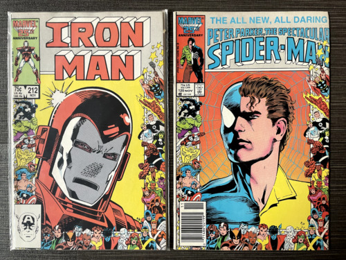 IRON MAN #212 + Spectacular Spider-Man #120 Marvel 25th Anniversary Covers Comic