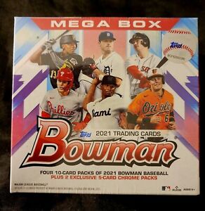 2021 MLB Topps Bowman Baseball  50 Card Mega Box New Factory Sealed Mojo Packs