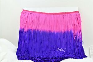 Double Color Latin samba skirt stagetassel fringe polyester lace bow sew