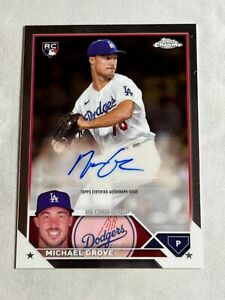 New Listing2023 Topps Chrome Update Michael Grove Rookie Auto RC #AC-MGR Dodgers