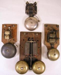 4 Antique Telegraph Or Telephone Bells