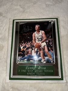Boston Celtics. Autographed Signed Larry Bird 3 Time MVP Photo plaque. W/ COA