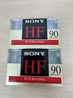New ListingNEW Sealed Lot Of 2 Sony C-90HF Minute Blank Audio Cassette Tapes Hi Fi Normal