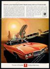 1968 Pontiac Firebird 400 convertible orange car surfing art vintage print ad