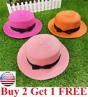 Women Floppy Sun Beach Straw Hats Panama fedora Wide Brim Packable Summer Cap
