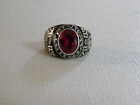 Reed Sterling Silver Red Stone Teinway IS Class Ring Sz 6.75