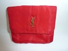 VINTAGE YSL RED SMALL POUCH GOLD LETTER YSL  Pink Interior Yves Saint Laurent