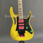 Yellow 7V Electric Guitar Pink H-S-H Black Pickguard Maple Fretboard Fast Ship