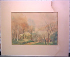 Antique 1930s James Anderson Country Landscape Watercolor Painting